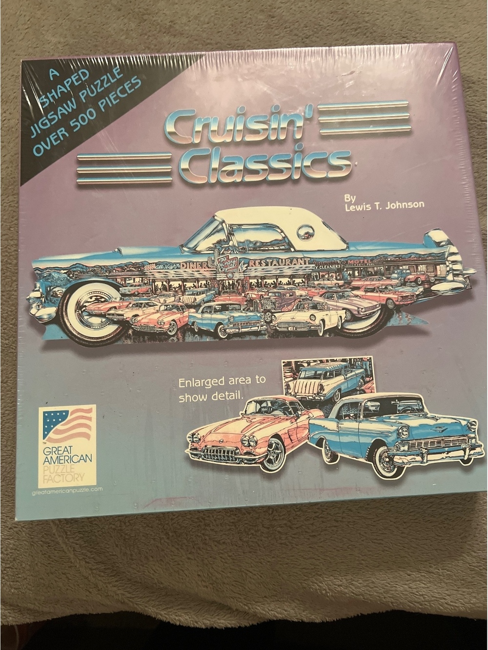 Cruisin' Classics Shaped Jigsaw Puzzle Over 500 Pieces by Lewis T. Johnson